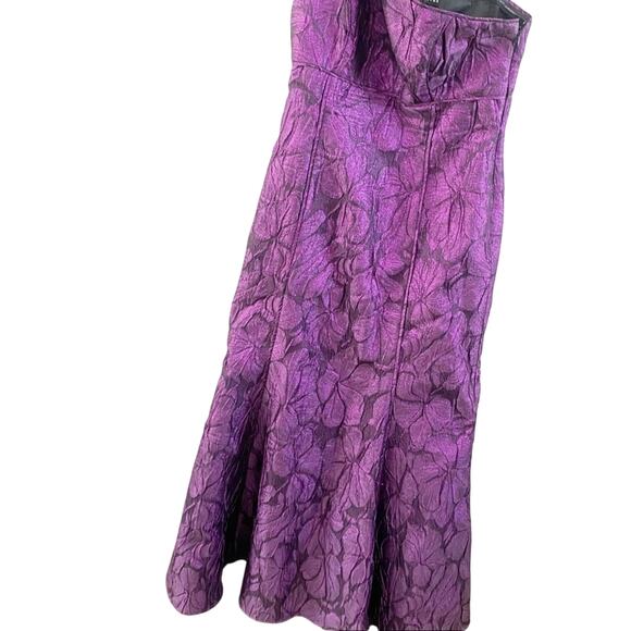 Aidan Mattox One Shoulder Purple Jacquard Gown Formal Evening Maxi Dress Sz 10 - Picture 3 of 12